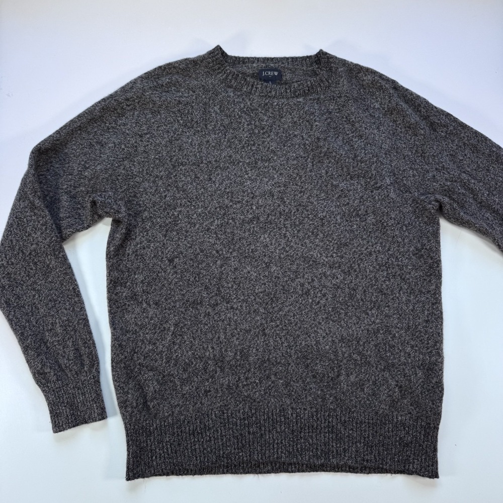J CREW Crewneck Knit Pullover Sweater Polyamide Lambswool Mens Large Brown
